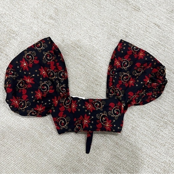 GRASS Fields Puff Sleeve Crop Front Tie Top - Picture 2 of 10